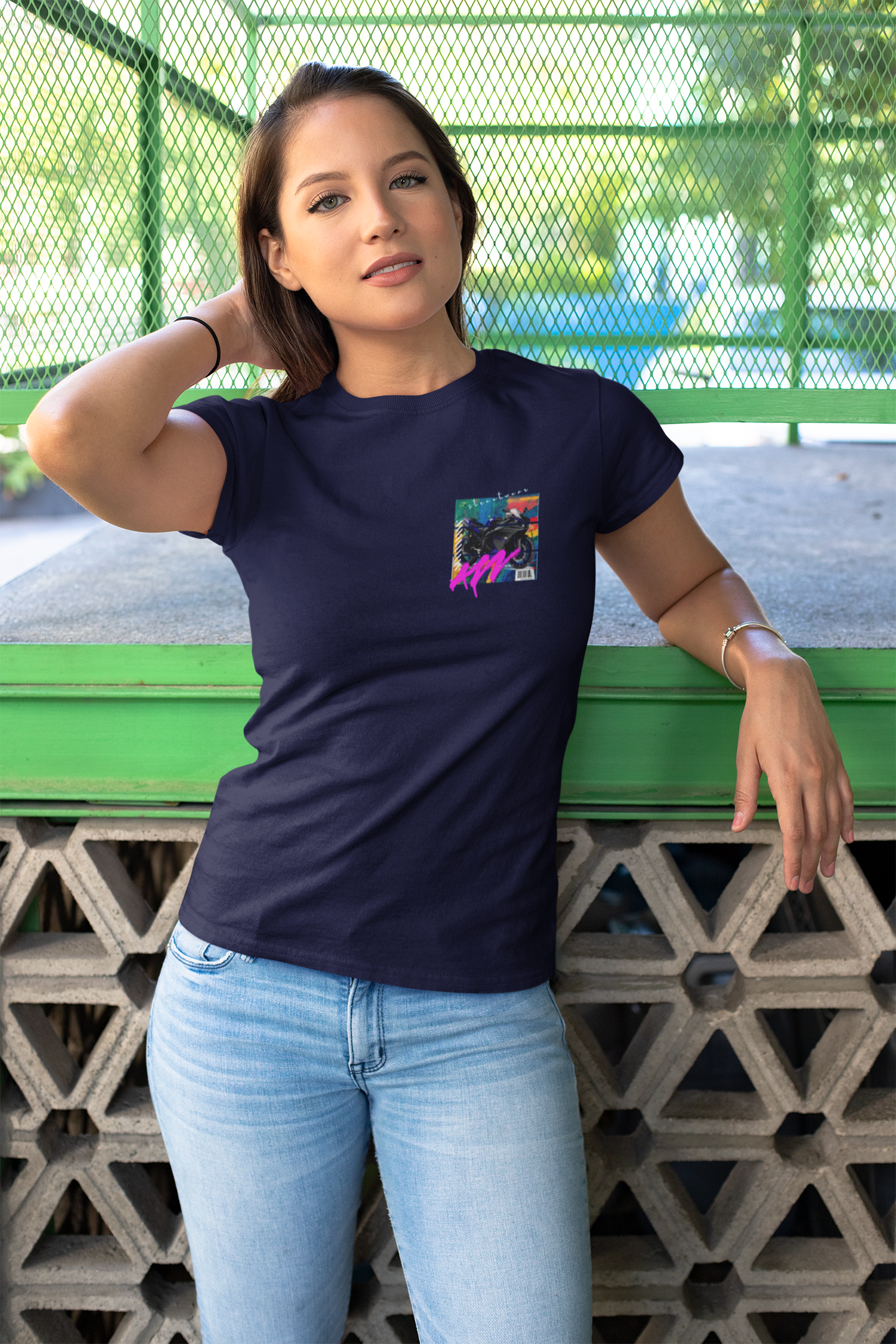 T-shirt Classic Jersey Short Sleeve (Urban Blue Sports Motorbike )