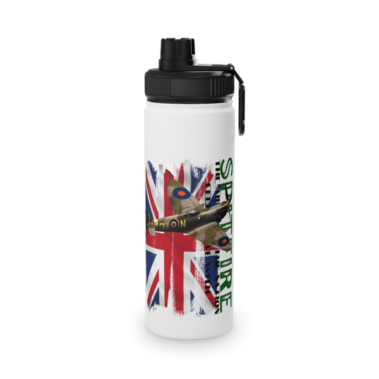 Stainless Steel Water Bottle, Sports Lid ( SPITFIRE ) Military Styling