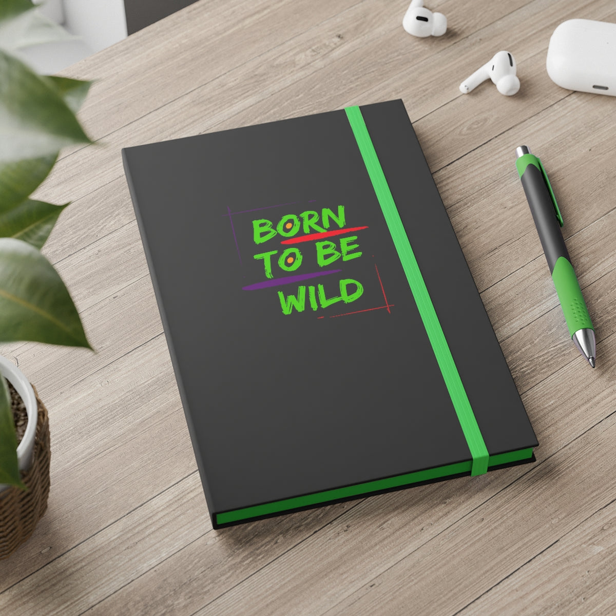Hardcover Journal Color Contrast Notebook - Ruled (Born to be Wild)