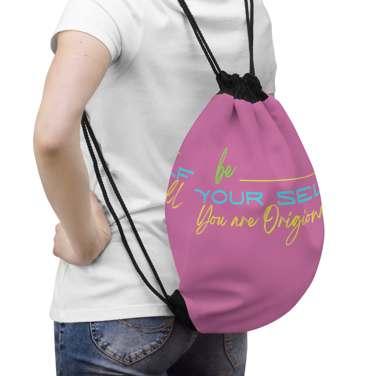 Drawstring Bag ( Be Yourself  Purple )