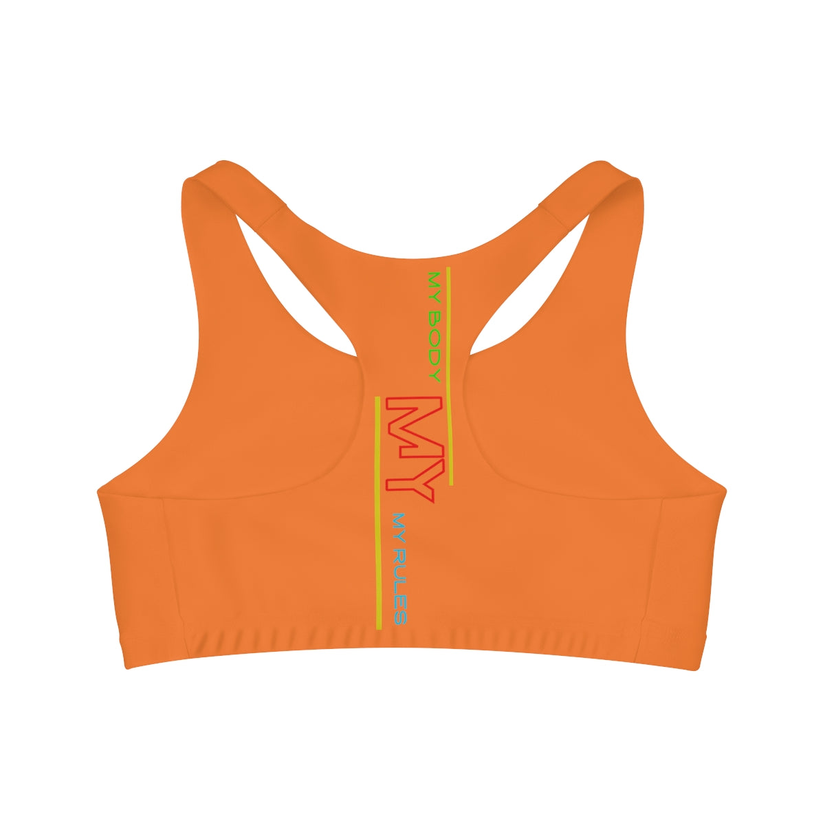 Sports Bra ( My body My rules ) Orange