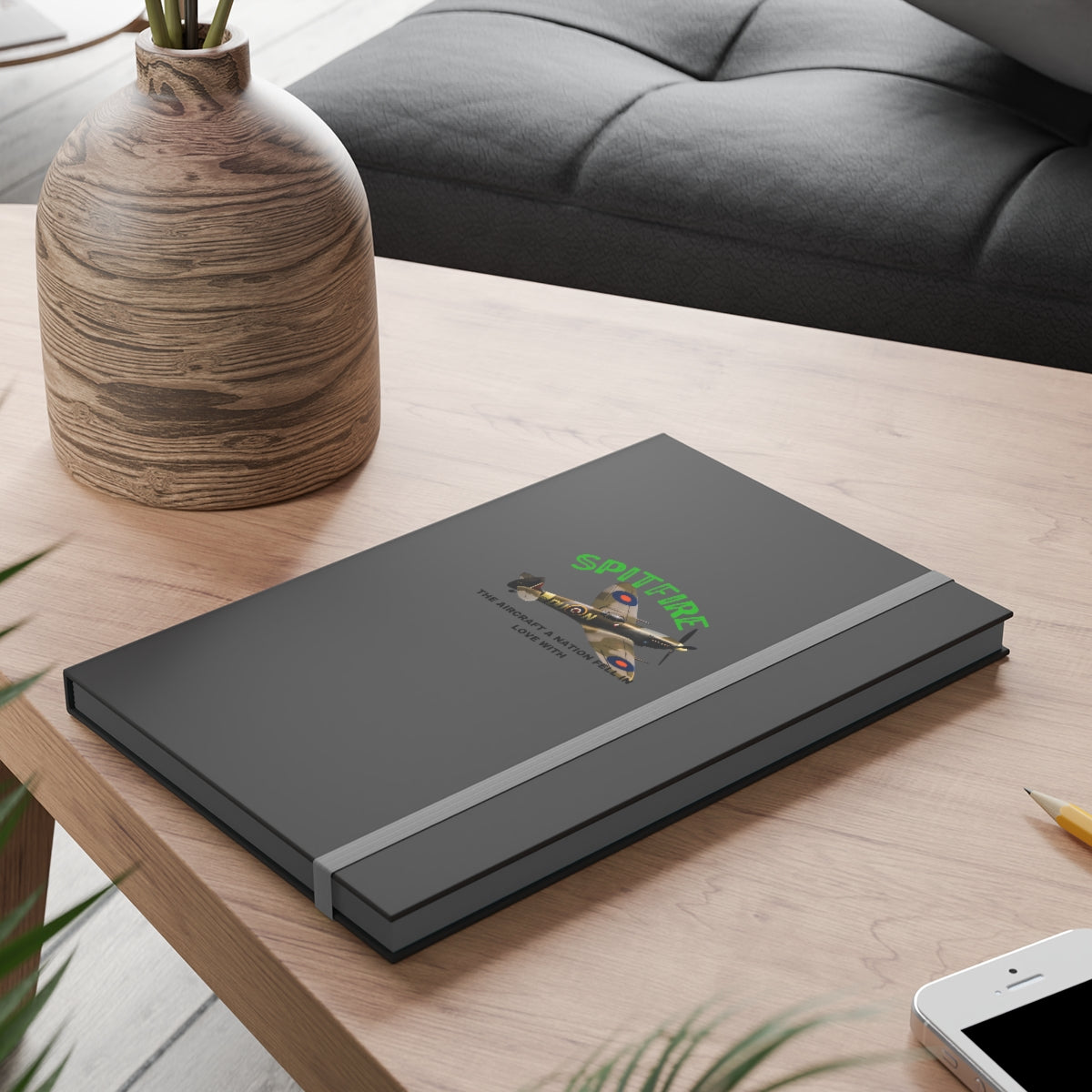 Hardcover Journal Color Contrast Notebook - Ruled ( SPITFIRE ) Military Styling