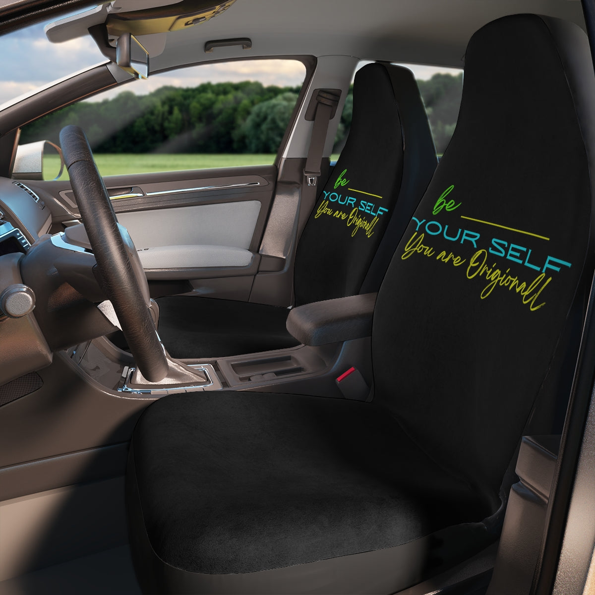Polyester Car Seat Covers ( Be Yourself Black )