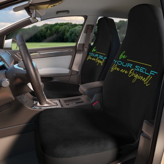Polyester Car Seat Covers ( Be Yourself Black )