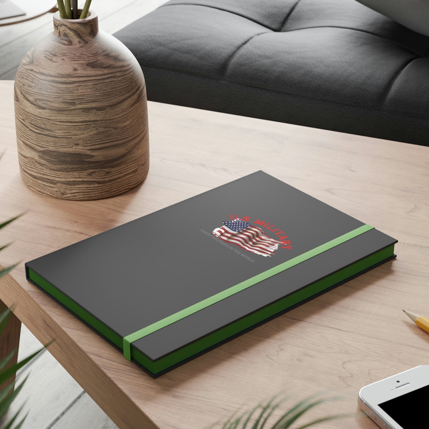 Hardcover Journal Color Contrast Notebook - Ruled ( US MILITARY ) Military Styling