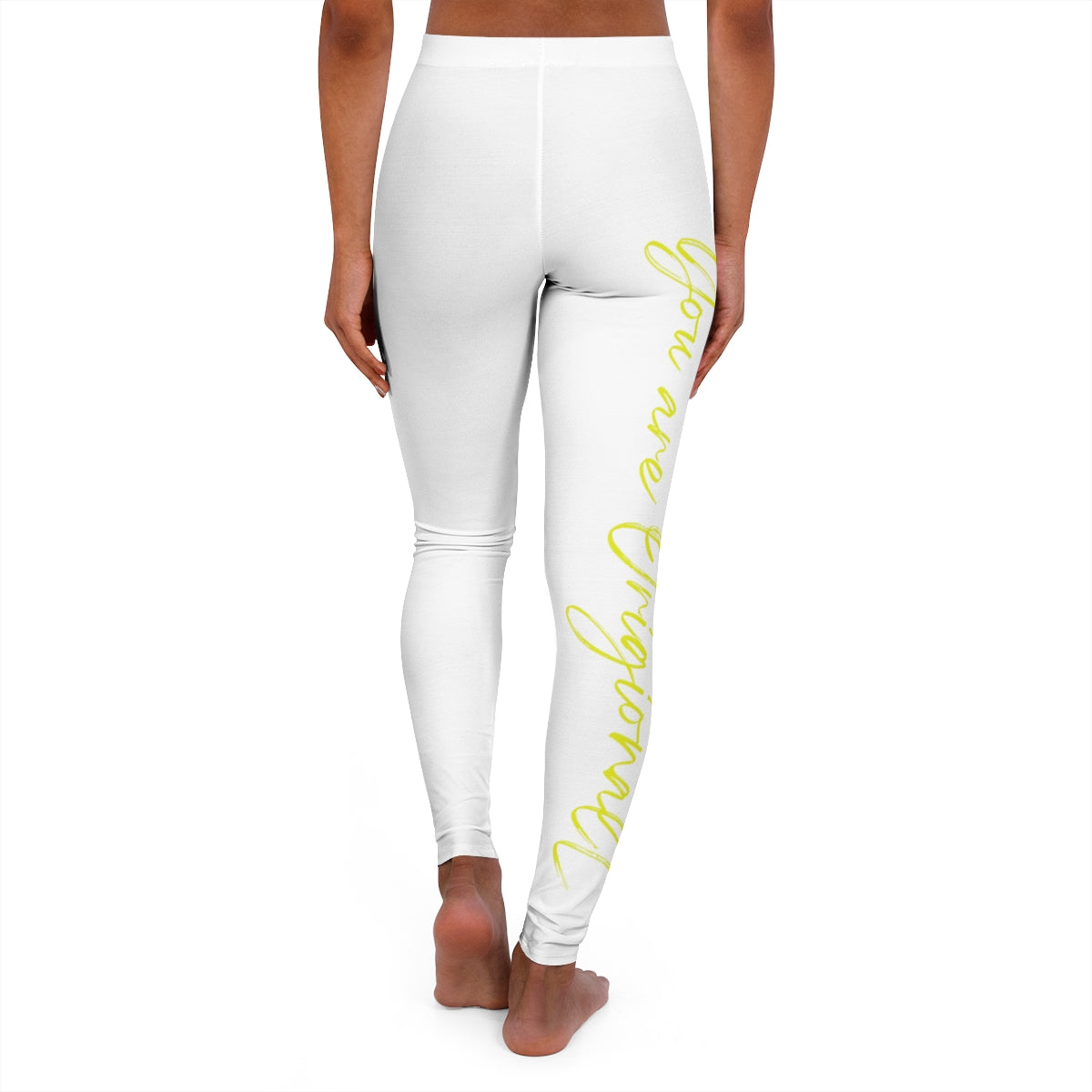 Women's Spandex Leggings ( Be Yourself )" White