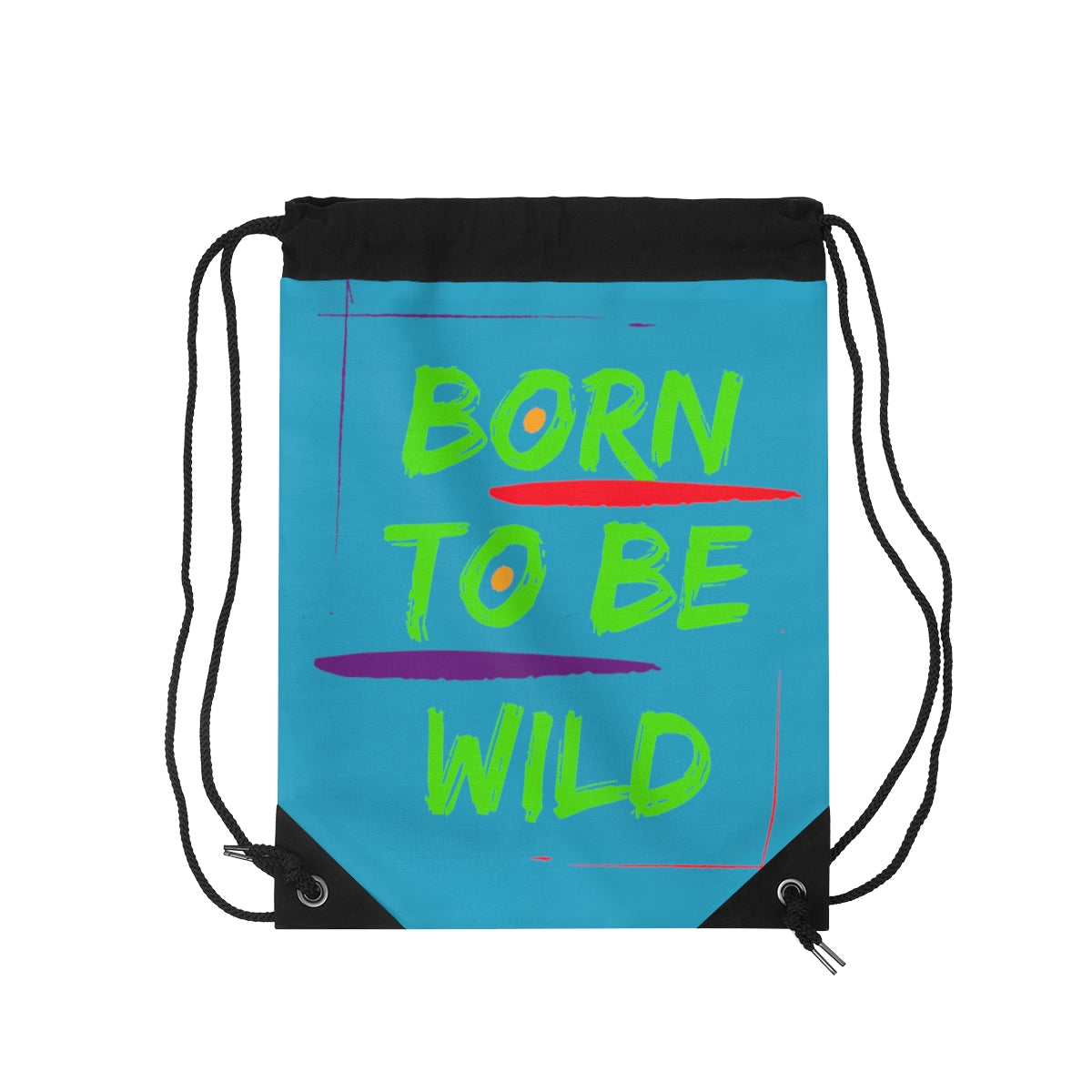 Drawstring Bag ( Born To Be Wild  Turquoise )