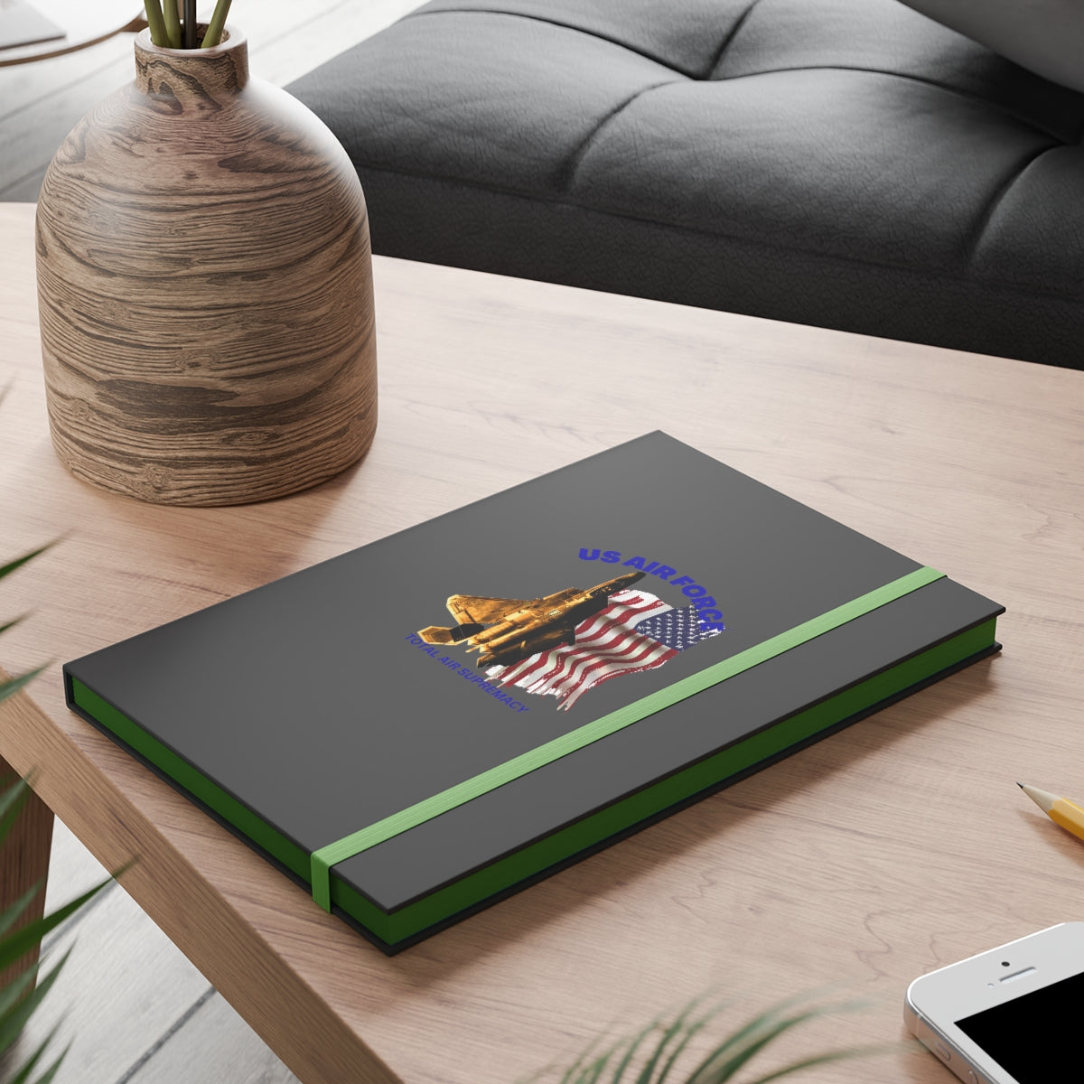 Hardcover Journal Color Contrast Notebook - Ruled (US Air Force 1 ) Military Styling