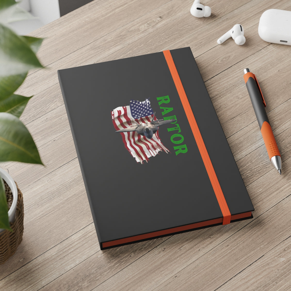 Hardcover Journal Color Contrast Notebook - Ruled ( RAPTOR ) Military Styling