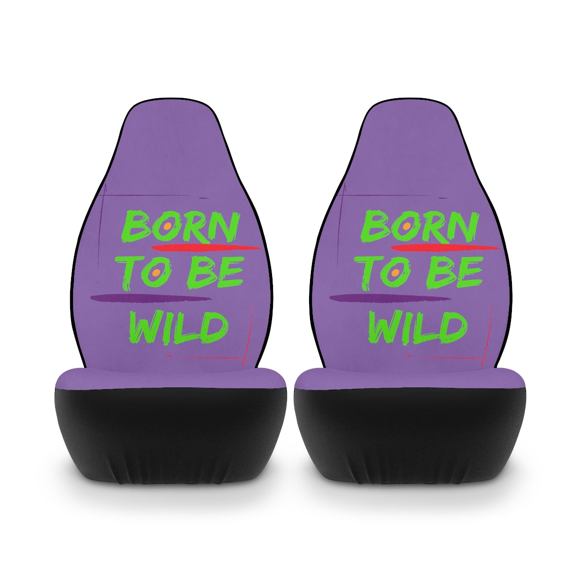 Polyester Car Seat Covers (Born To Be Wild Purple)