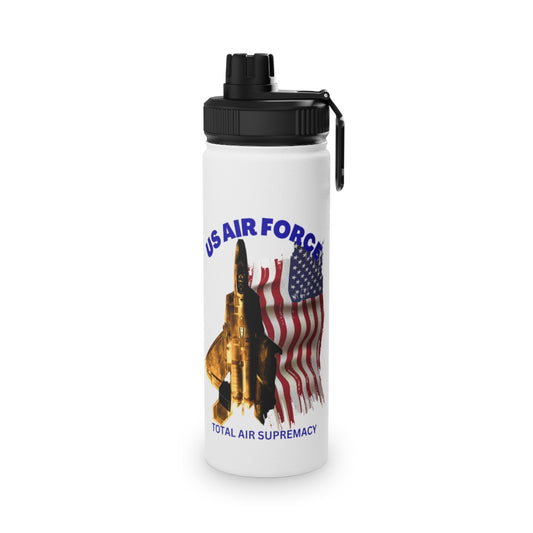 Stainless Steel Water Bottle, Sports Lid ( US Air Force ) Military Styling