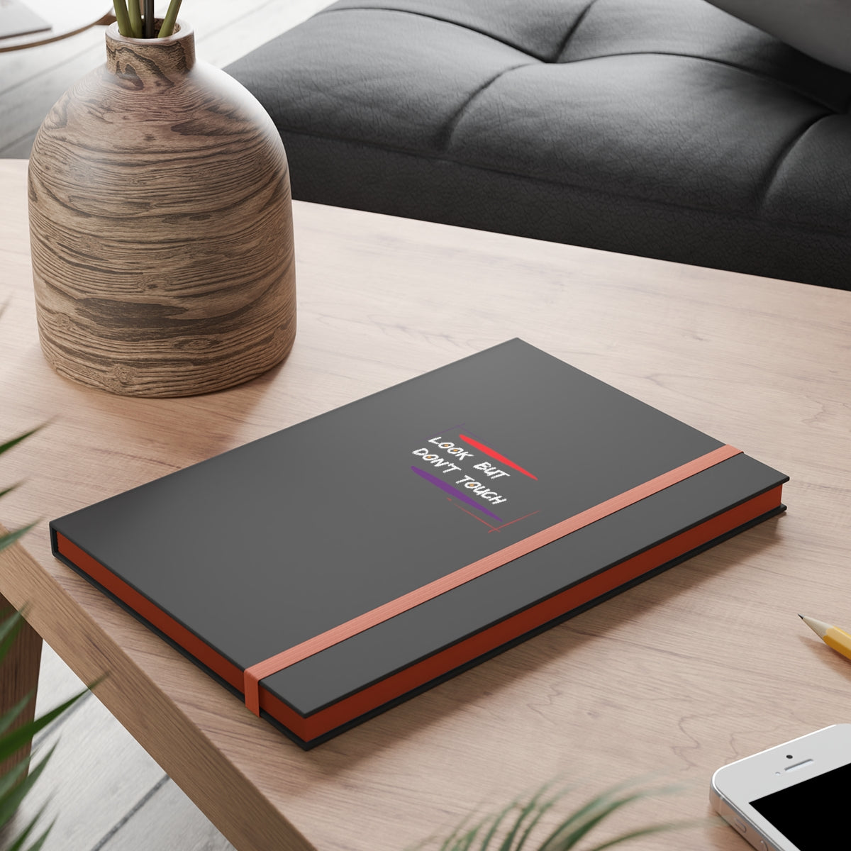 Hardcover Journal Color Contrast Notebook - Ruled (Look But Don't Touch White)