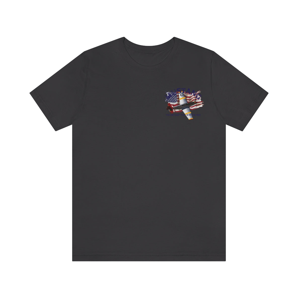 Military T-shirt P-51 Mustang Aircraft , American made, American Flag, Patriotic
