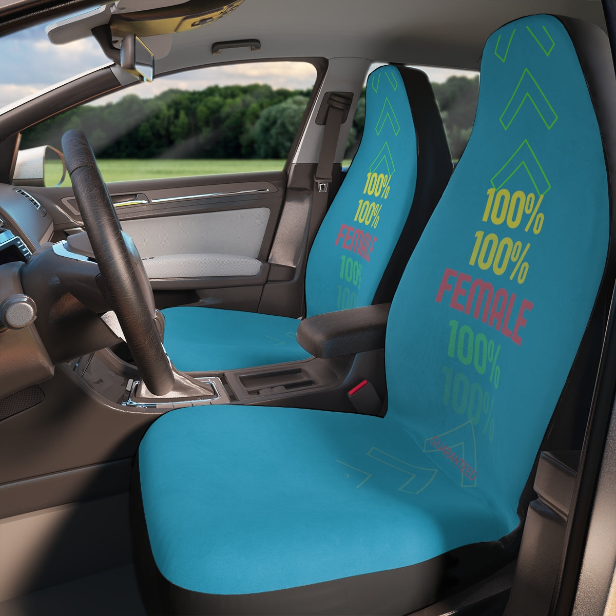 Polyester Car Seat Covers (100% Female Turquoise )