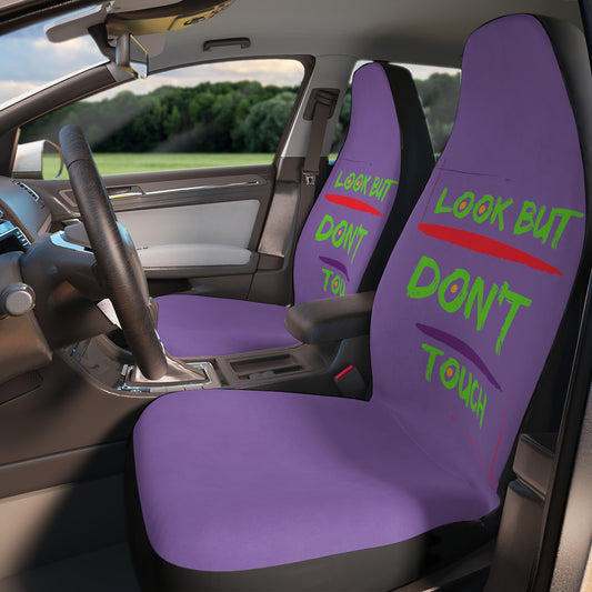 Polyester Car Seat Covers (Look But Don't Touch Purple )
