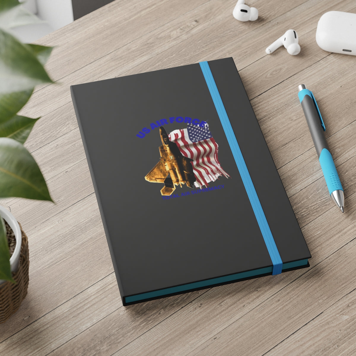 Hardcover Journal Color Contrast Notebook - Ruled (US Air Force 1 ) Military Styling