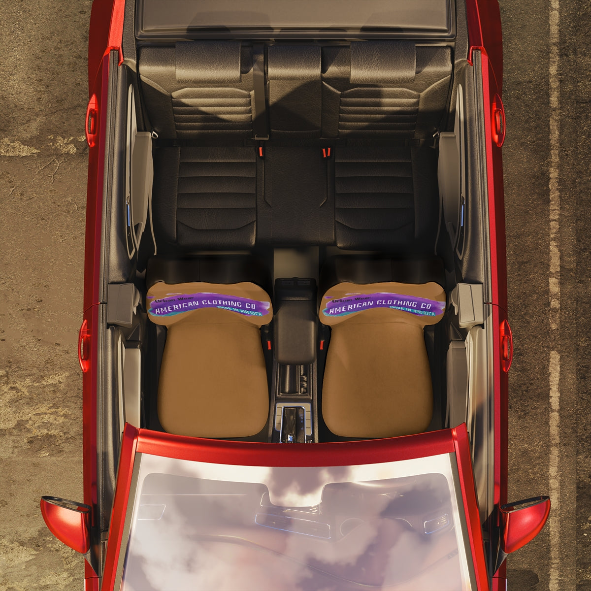 Polyester Car Seat Covers (American Clothing Company Light Brown)