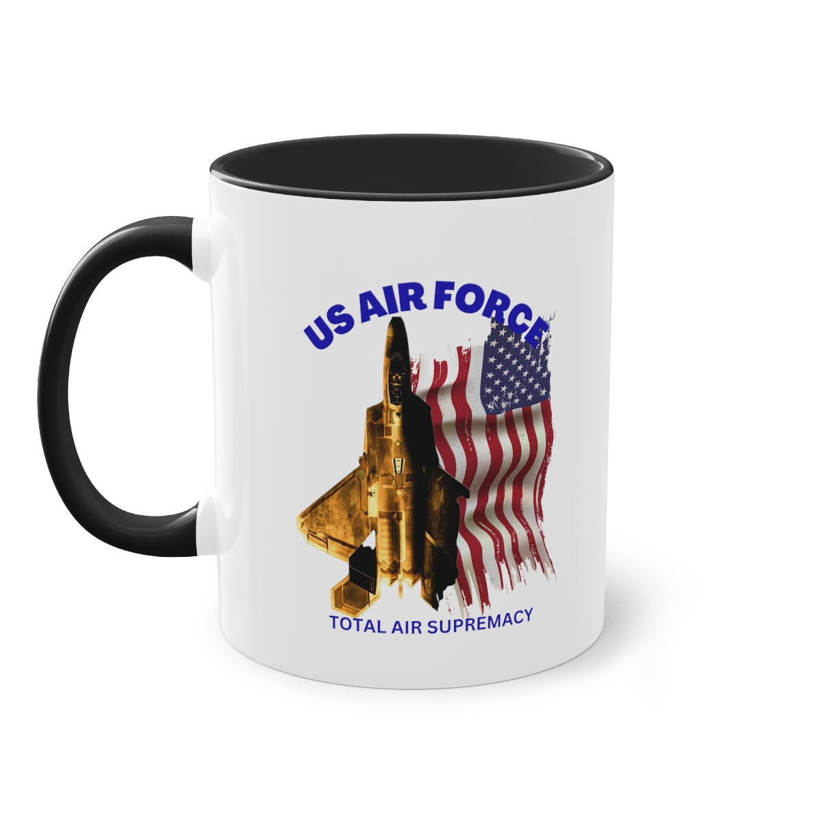 Coffee Mug  ( US Air Force With Raptor ) Military Style