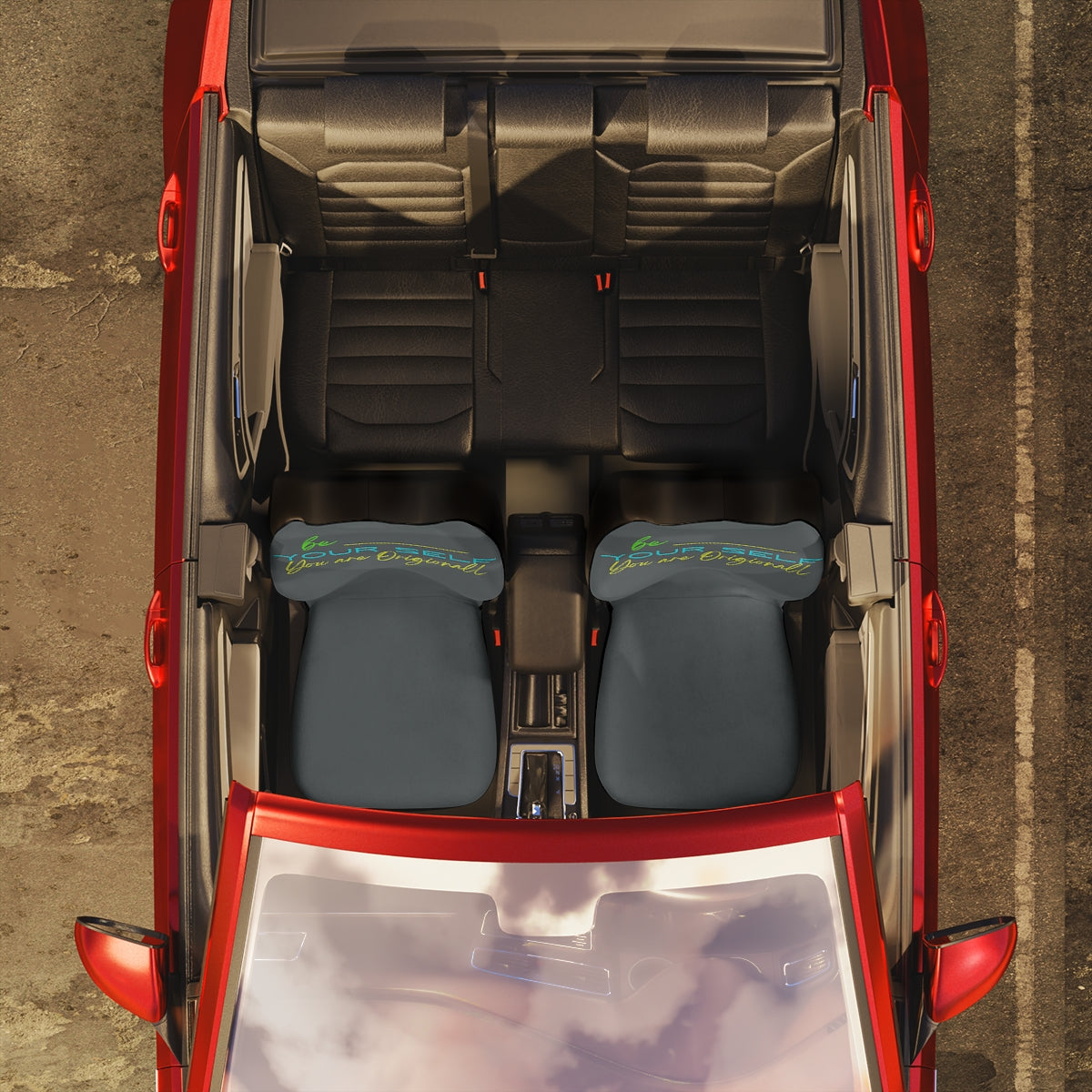 Polyester Car Seat Covers ( Be Yourself Grey )