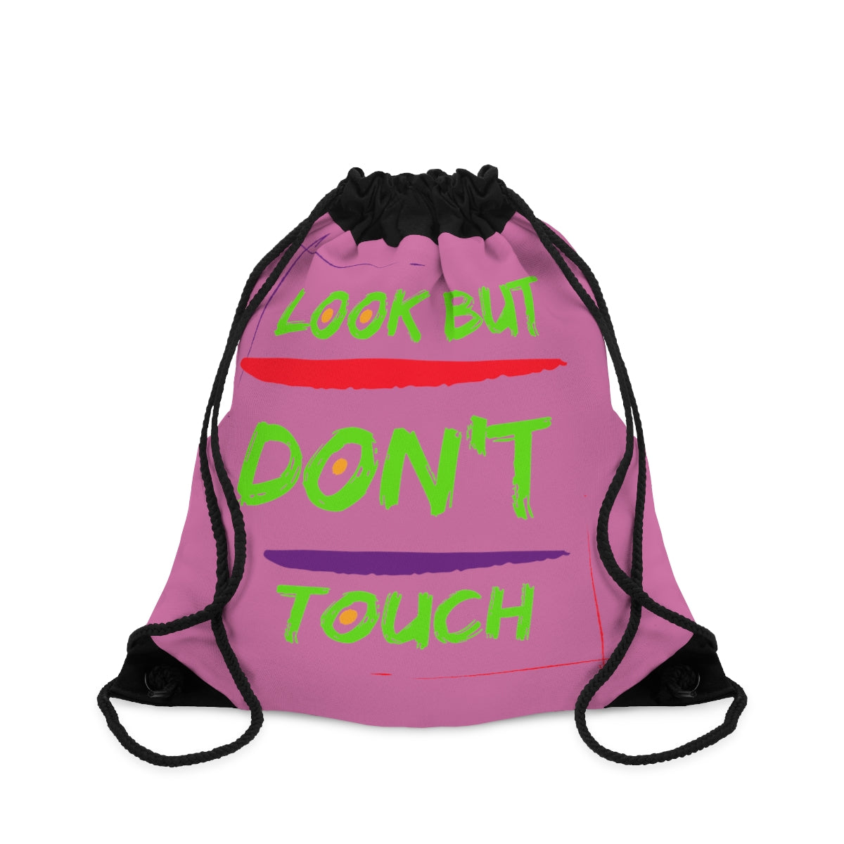 Drawstring Bag ( Look But Don't Touch  Pink )