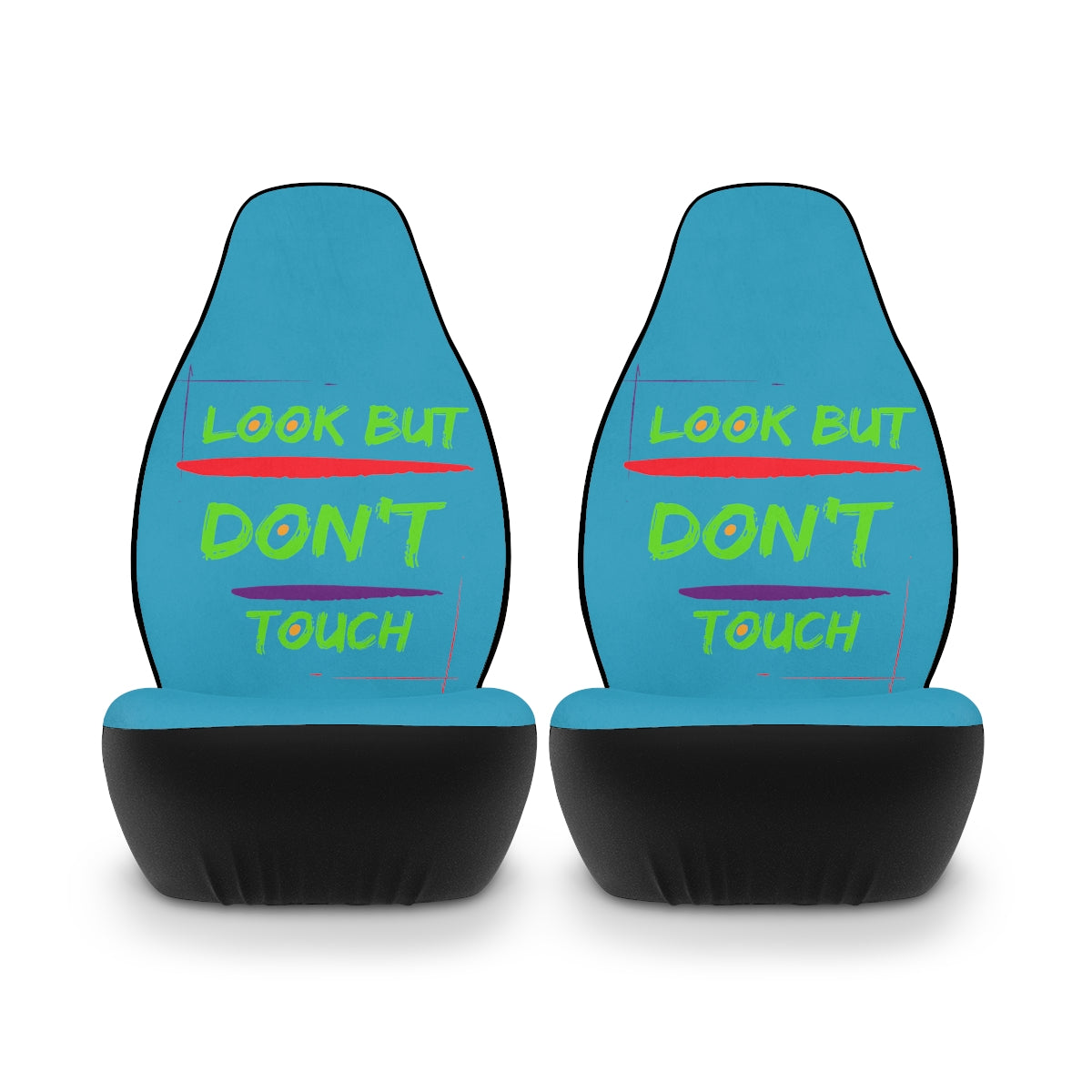 Polyester Car Seat Covers (Look But Don't Touch Turquoise )