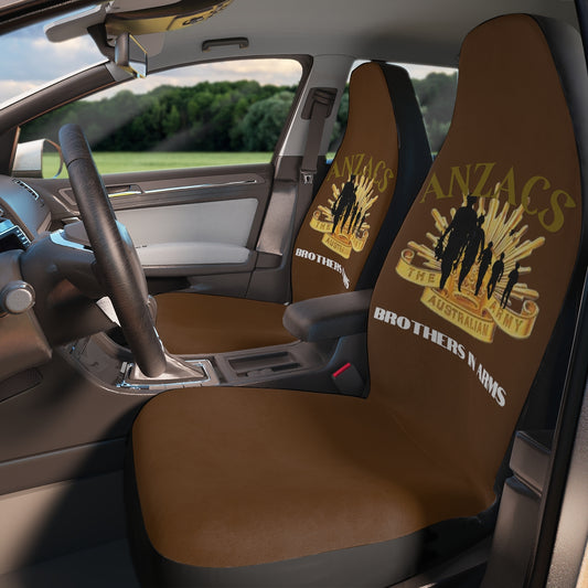 Polyester Car Seat Covers (ANZACS Brown) Military Styling