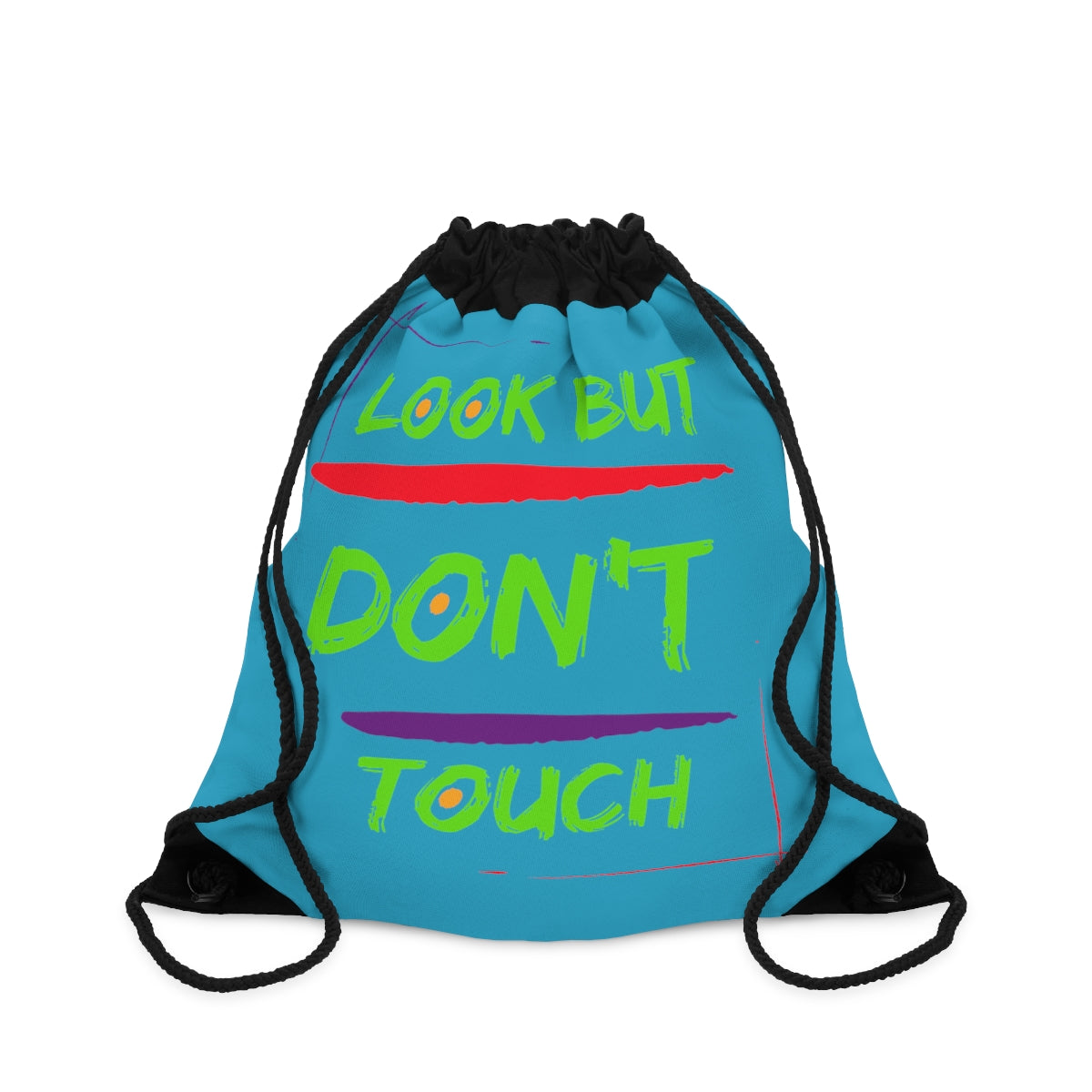 Drawstring Bag ( Look But Don't Touch  Turquoise )