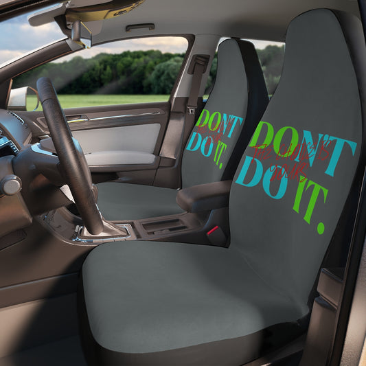 Polyester Car Seat Covers (Do It Don't Do It Grey )