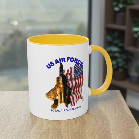 Coffee Mug  ( US Air Force With Raptor ) Military Style