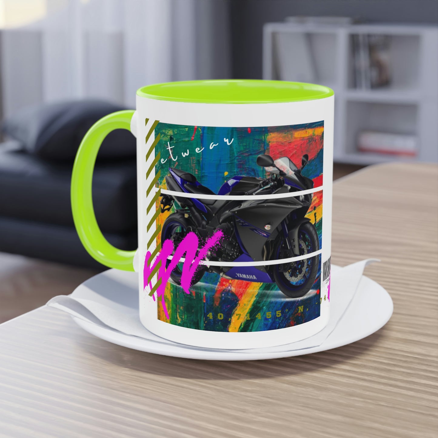 Coffee Mug  ( Urban Blue Sports Bike )