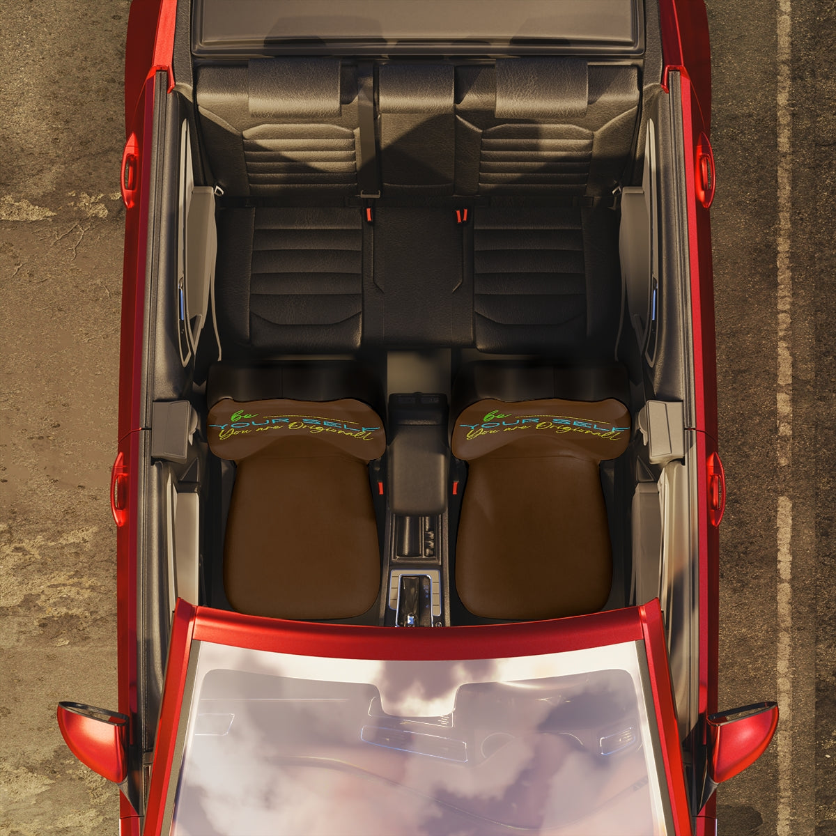 Polyester Car Seat Covers ( Be Yourself Brown )