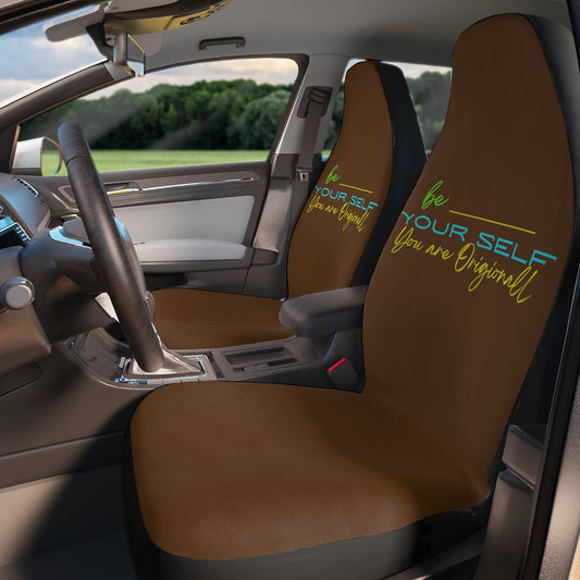 Polyester Car Seat Covers ( Be Yourself Brown )