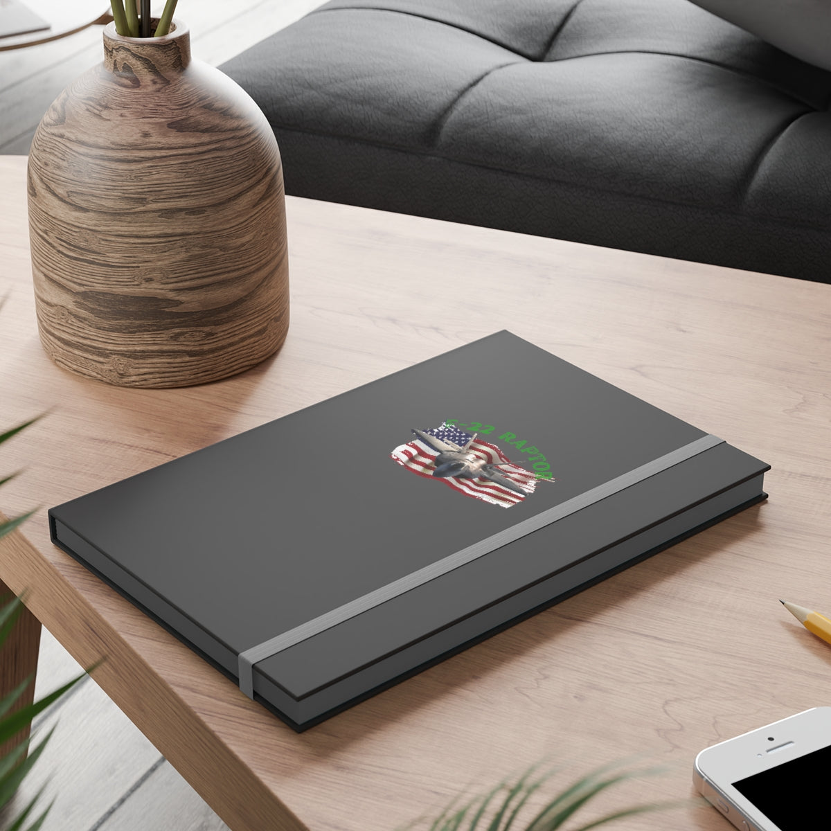 Hardcover Journal Color Contrast Notebook - Ruled ( RAPTOR 1 ) Military Styling