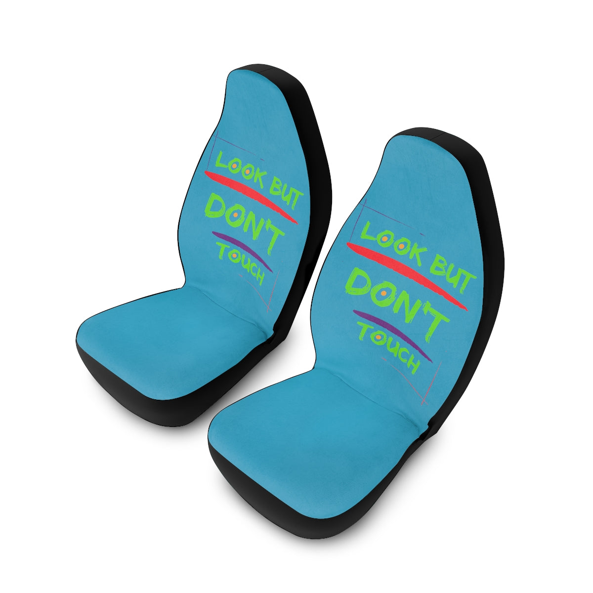 Polyester Car Seat Covers (Look But Don't Touch Turquoise )
