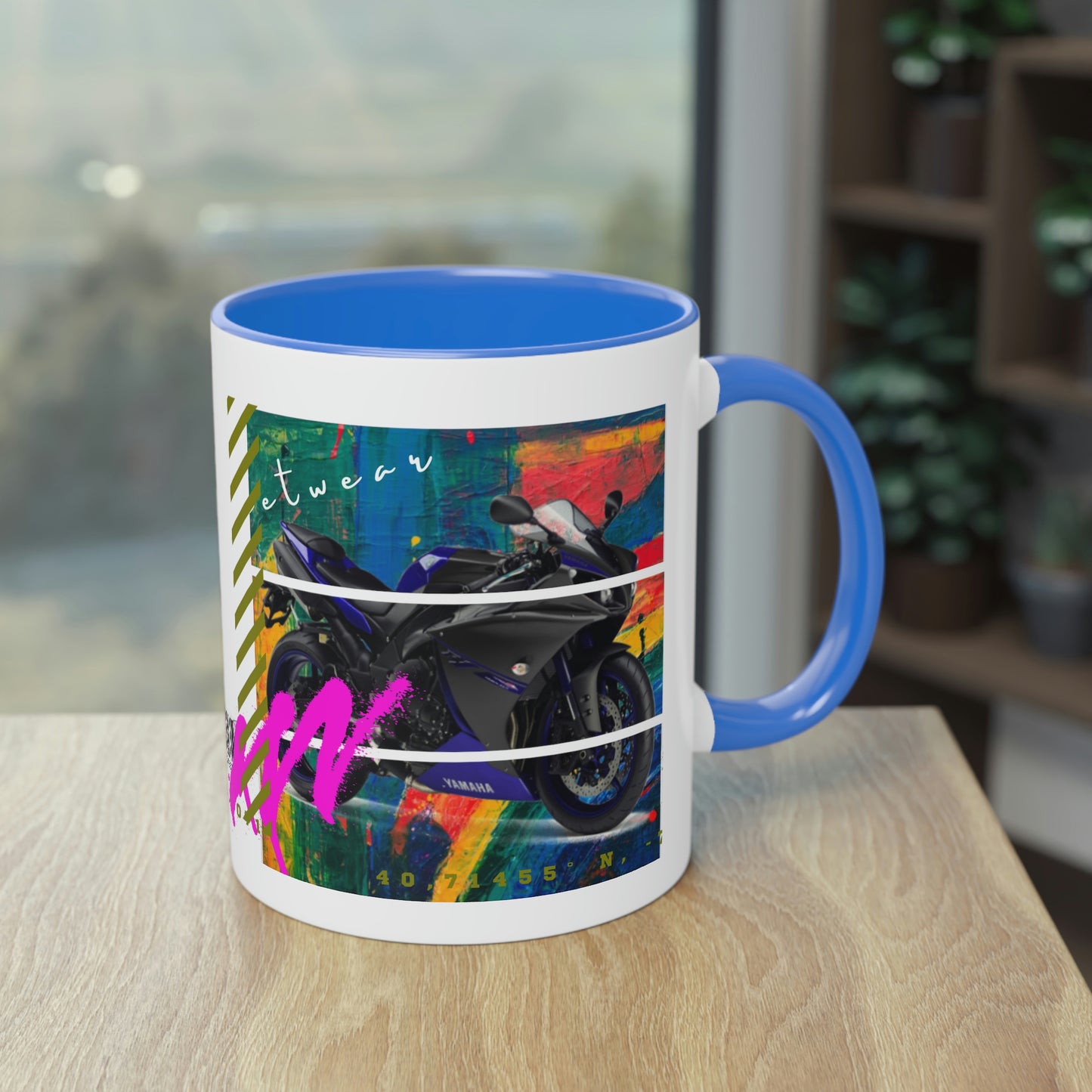 Coffee Mug  ( Urban Blue Sports Bike )