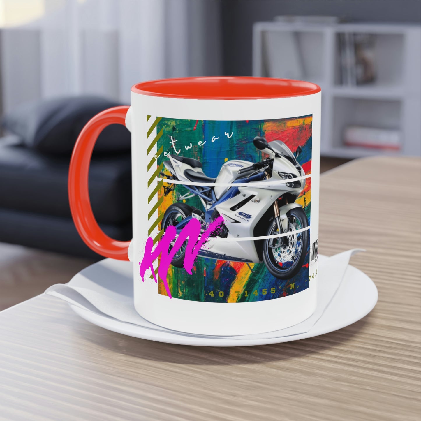 Coffee Mug  ( Urban White Sports Bike )