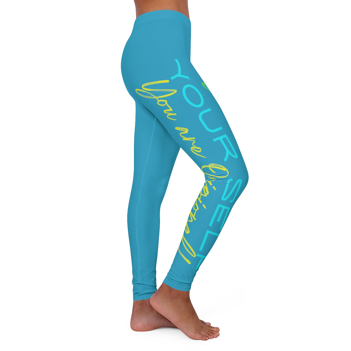 Women's Spandex Leggings ( Be Yourself ) TURQUOISE