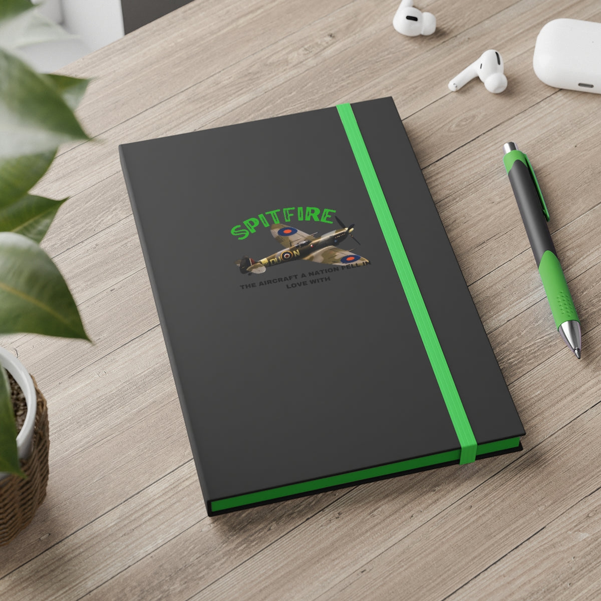 Hardcover Journal Color Contrast Notebook - Ruled ( SPITFIRE ) Military Styling