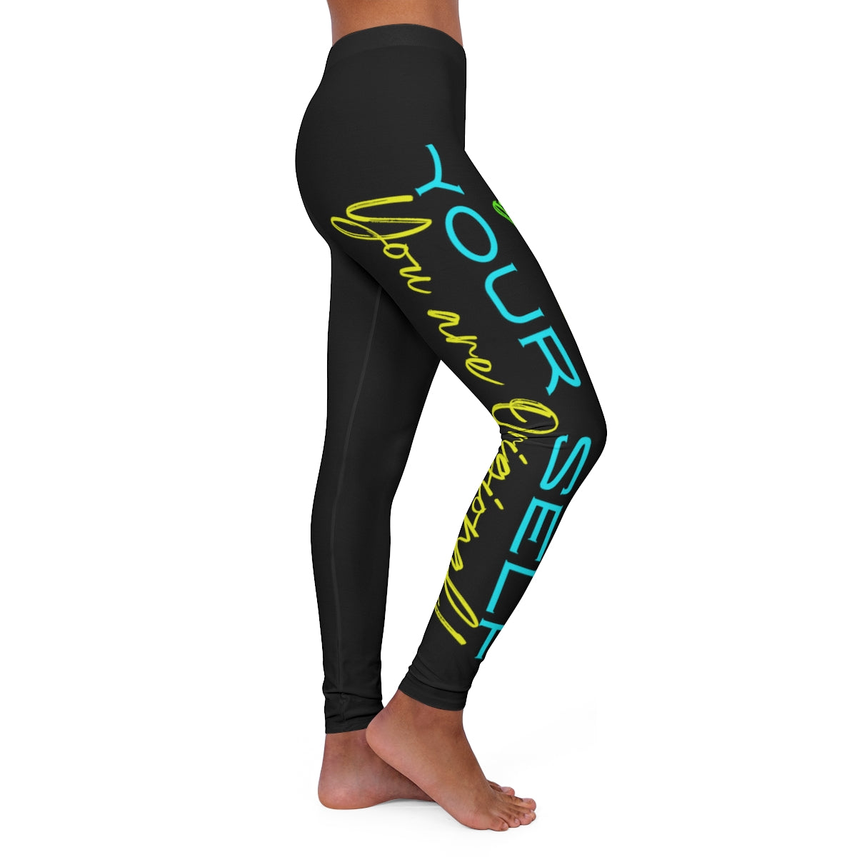 Women's Spandex Leggings ( Be Yourself ) BLACK