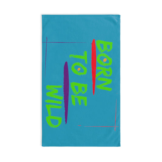 Sports Towel ( Born To Be Wild ) Turquoise