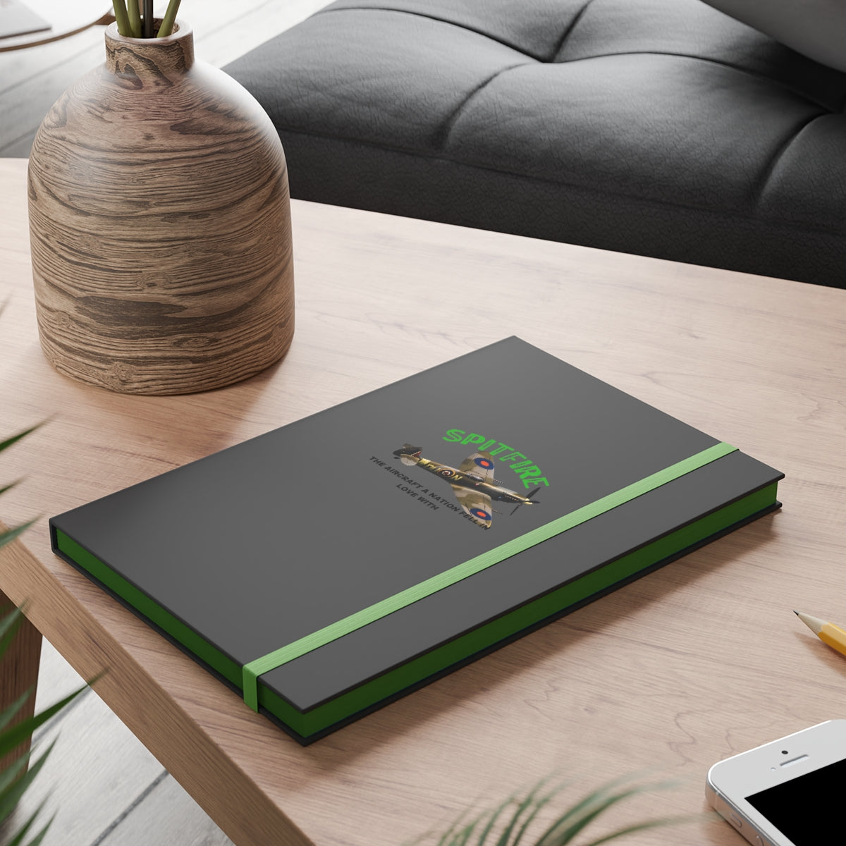 Hardcover Journal Color Contrast Notebook - Ruled ( SPITFIRE ) Military Styling