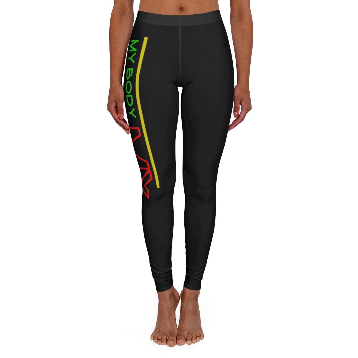 Women's Spandex Leggings ( My body my rules) BLACK