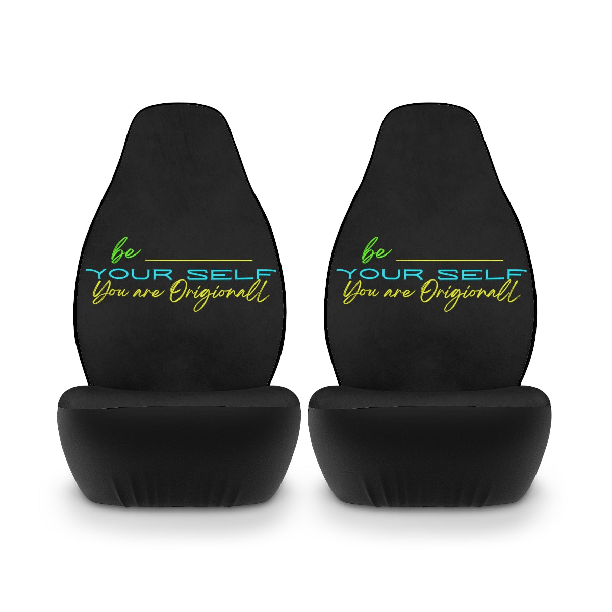 Polyester Car Seat Covers ( Be Yourself Black )