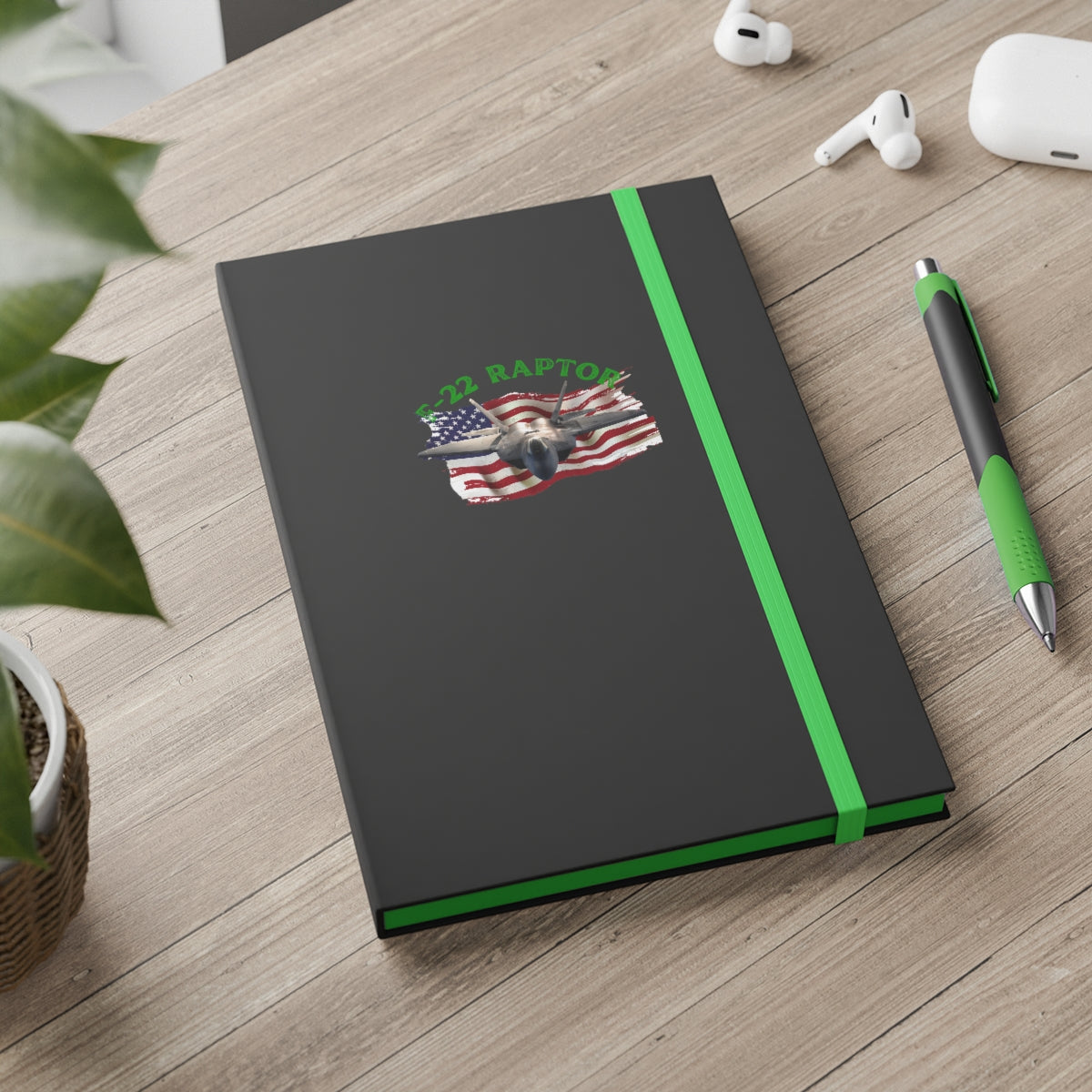Hardcover Journal Color Contrast Notebook - Ruled ( RAPTOR 1 ) Military Styling