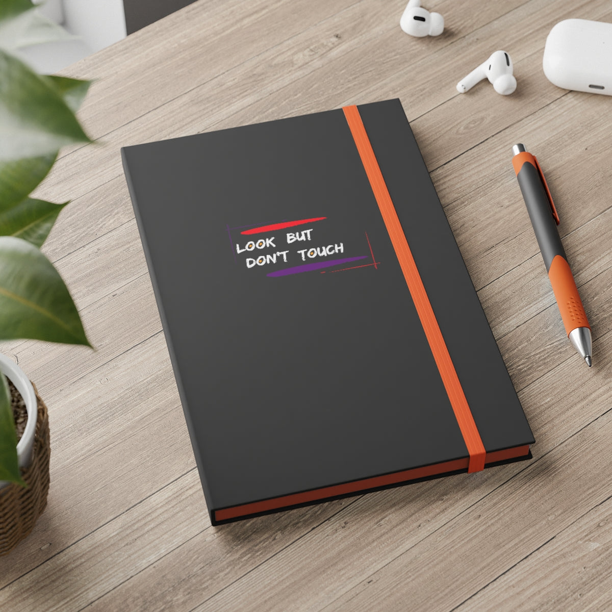 Hardcover Journal Color Contrast Notebook - Ruled (Look But Don't Touch White)