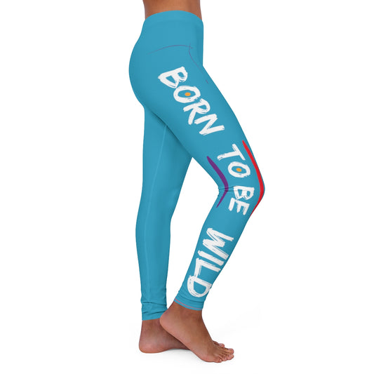 Women's Spandex Leggings ( Born to be wild ) Turquoise