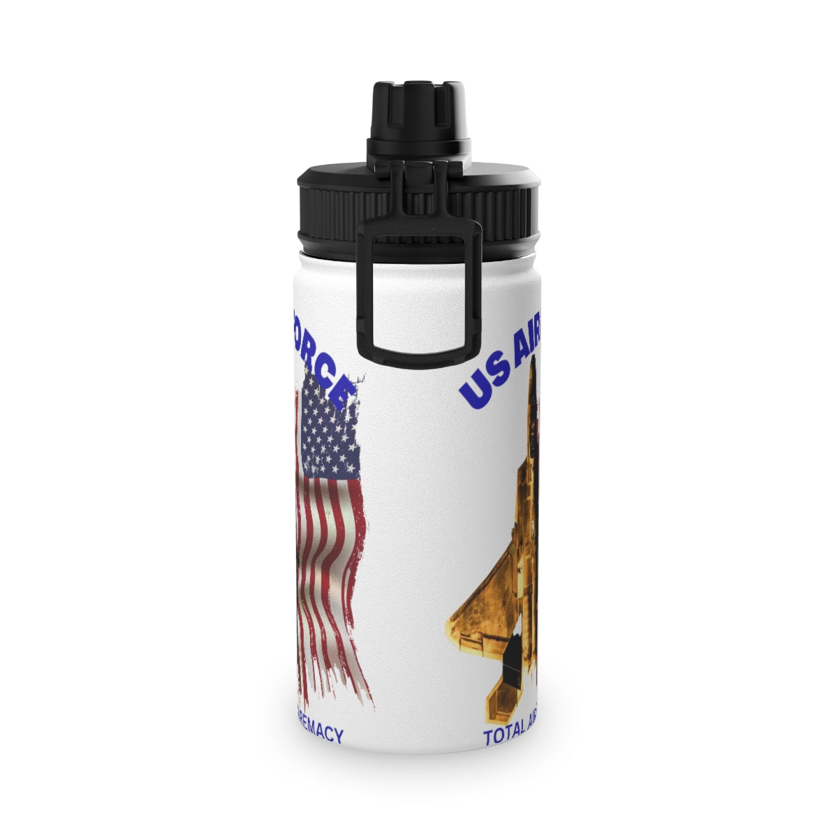 Stainless Steel Water Bottle, Sports Lid ( US Air Force ) Military Styling