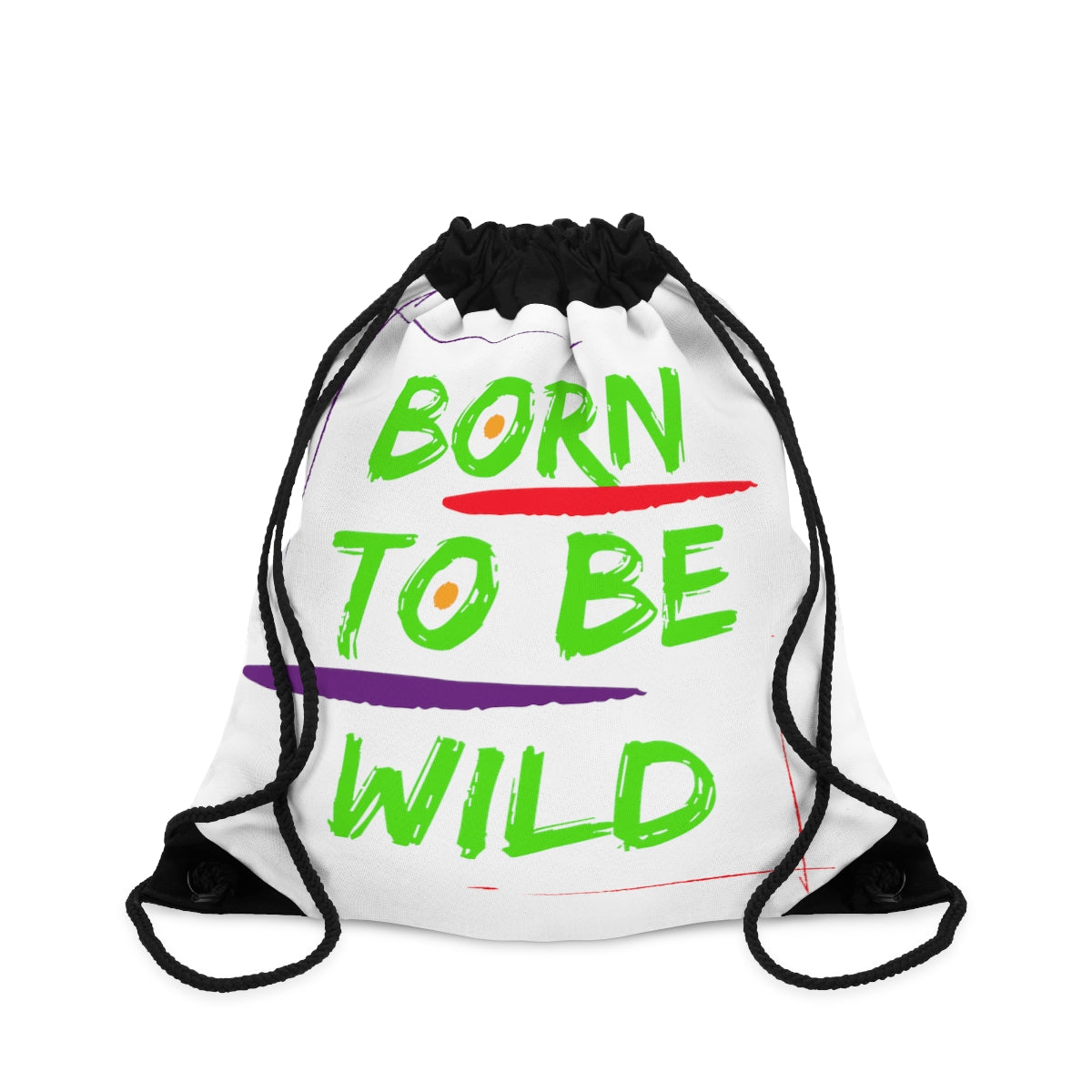 Drawstring Bag ( Born To Be Wild  White )