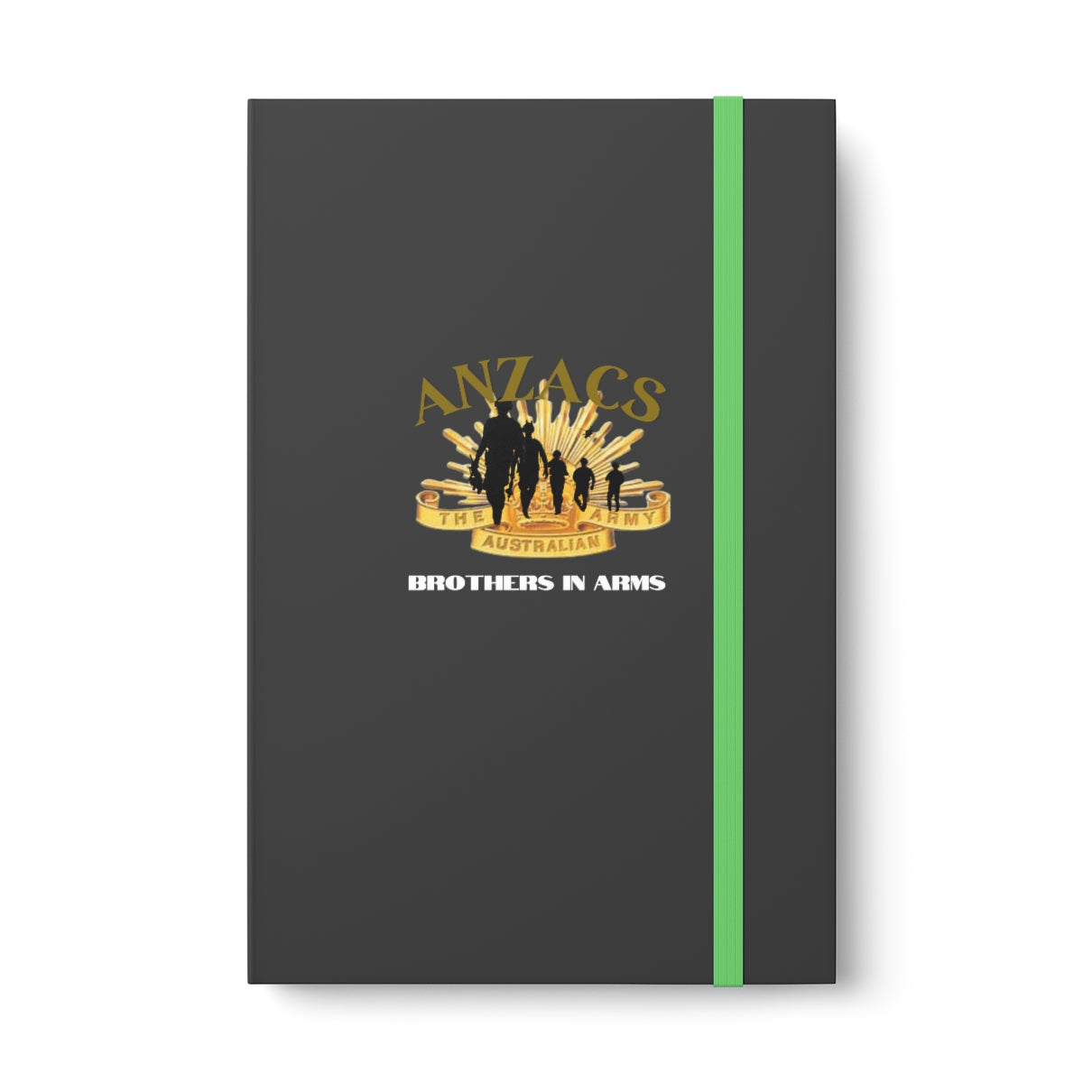 Hardcover Journal Color Contrast Notebook - Ruled ( ANZACS ) Military Styling