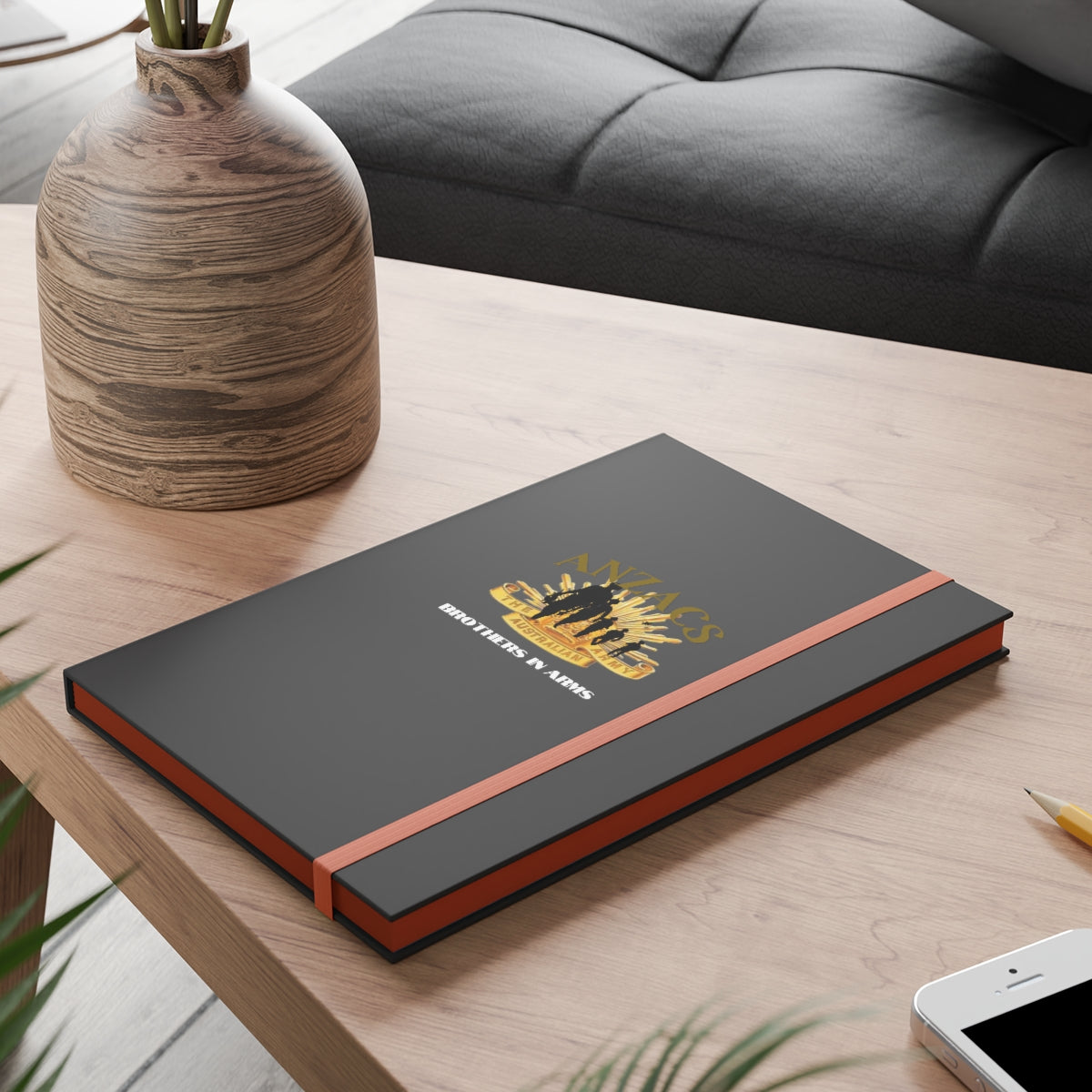 Hardcover Journal Color Contrast Notebook - Ruled ( ANZACS ) Military Styling